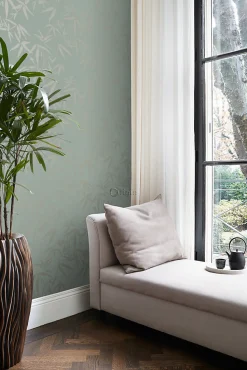 Origin Wallcoverings papier peint feuilles de bambou vert - 53 cm x 10.05 m - 347736