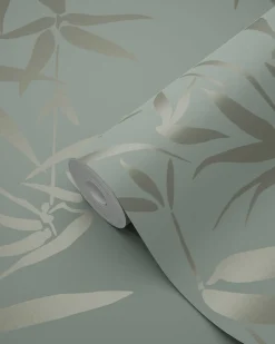 Origin Wallcoverings papier peint feuilles de bambou vert - 53 cm x 10.05 m - 347736