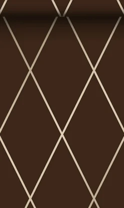 Origin Wallcoverings papier peint à carreaux brun mat et bronze brillant - 53 cm x 10.05 m - 345717