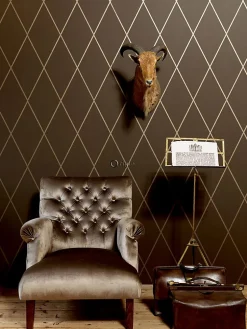 Origin Wallcoverings papier peint à carreaux brun mat et bronze brillant - 53 cm x 10.05 m - 345717
