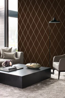Origin Wallcoverings papier peint à carreaux brun mat et bronze brillant - 53 cm x 10.05 m - 345717