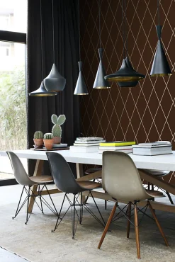 Origin Wallcoverings papier peint à carreaux brun mat et bronze brillant - 53 cm x 10.05 m - 345717