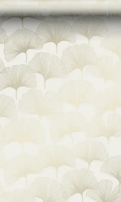 Origin Wallcoverings papier peint feuilles de ginkgo beige et or - 53 cm x 10.05 m - 347730