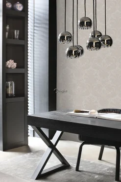 Origin Wallcoverings papier peint ornement taupe clair - 53 cm x 10.05 m - 347037