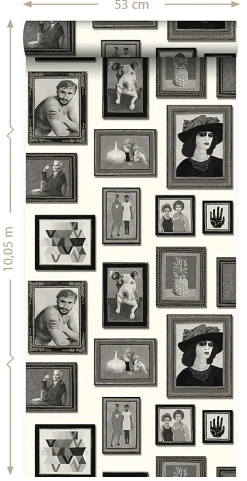 Origin Wallcoverings papier peint motif pictural noir et blanc - 53 cm x 10.05 m - 347462