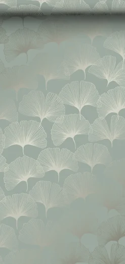 Origin Wallcoverings papier peint feuilles de ginkgo vert cendré - 53 cm x 10.05 m - 347733