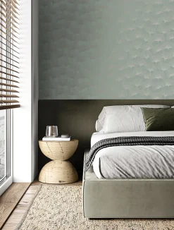 Origin Wallcoverings papier peint feuilles de ginkgo vert cendré - 53 cm x 10.05 m - 347733