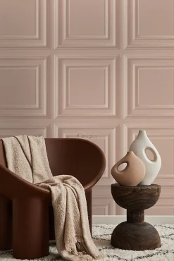 Origin Wallcoverings papier peint lambris vieux rose - 53 cm x 10.05 m - 347829