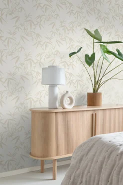 Origin Wallcoverings papier peint feuilles de bambou beige - 53 cm x 10.05 m - 347735