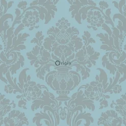 Origin Wallcoverings papier peint ornement bleu glace - 53 cm x 10.05 m - 346237