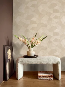 Origin Wallcoverings papier peint graphique 3D couleur sable - 53 cm x 10.05 m - 347983