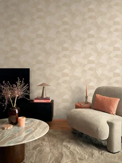 Origin Wallcoverings papier peint graphique 3D couleur sable - 53 cm x 10.05 m - 347983