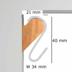 Pack 5 crochets galerie pour corniche 18 mm - Accrochage Tableau Artiteq Blanc