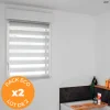 Pack éco de 2 stores Jour Nuit Gris H 150 cm x L 42 cm sans perçage