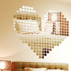 Pack de 100 stickers miroirs mosaïques 2 x 2 cm - Autocollants stickers adhésifs effet miroir