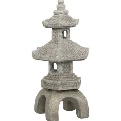Pagode déco extérieure Uchi H.66,5cm magnésie gris - Atmosphera