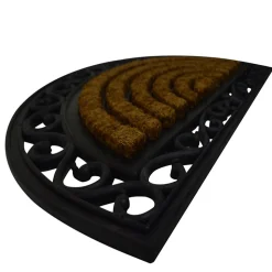 Paillasson coco caoutchouc Bugala GoodHome demi-lune L.45 x l.75 cm