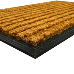 Paillasson coco caoutchouc Bugala à rayures GoodHome L.45 x l.75 cm