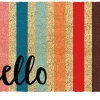 Paillasson coco Hello multicouleur L.60 x l.40 cm
