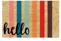 Paillasson coco Hello multicouleur L.60 x l.40 cm