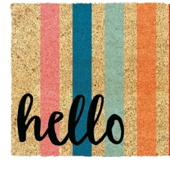 Paillasson coco Hello multicouleur L.60 x l.40 cm