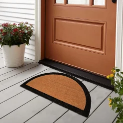 Paillasson coco Kebir cadre GoodHome noir L.45 x l.75 cm