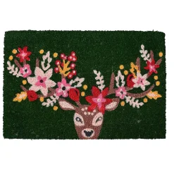 Paillasson de Noël en fibre de coco naturelle imprimé cerf 40 x 60 cm GoodHome