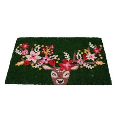 Paillasson de Noël en fibre de coco naturelle imprimé cerf 40 x 60 cm GoodHome