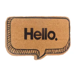 Paillasson d'entrée bulle antidérapant en fibre de coco " Hello " noir L.60 x l.40cm Ornami