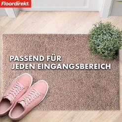 Paillasson Domenico Tapis de propreté élégant et pratique Beige clair 50 x 80 cm - Floordirekt