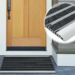 Paillasson en aluminium Elegant Mat Avec lattes en caoutchouc 45 x 75 cm - Floordirekt