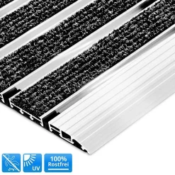 Paillasson en aluminium Elegant Mat Avec lattes en caoutchouc 45 x 75 cm - Floordirekt