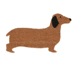 Paillasson en fibres naturelles de coco en forme de teckel, 75 cm - HOMESCAPES