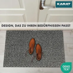 Paillasson Mélange, Tapis de Porte pour l'entrée, label OEKO-TEX standard 100, Noir et Blanc, 200 x 300 cm