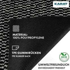 Paillasson Mélange, Tapis de Porte pour l'entrée, label OEKO-TEX standard 100, Noir et Blanc, 200 x 500 cm