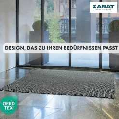 Paillasson Mélange, Tapis de Porte pour l'entrée, label OEKO-TEX standard 100, Noir et Blanc, 200 x 100 cm