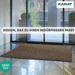 Paillasson Mélange, Tapis de Porte pour l'entrée, label OEKO-TEX standard 100, Noir/Marron, 200 x 250 cm