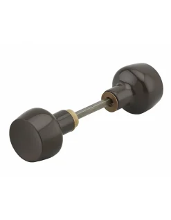 Paire de boutons Horga pour porte, carré 6mm, 1 portée, marron - THIRARD
