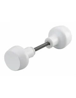 Paire de boutons Horga pour porte, carré 6mm, 1 portée, blanc - THIRARD