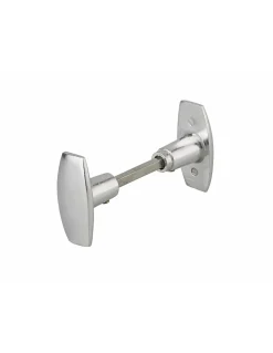 Paire de boutons pour porte, carré 6mm, 1 portée, argent - THIRARD