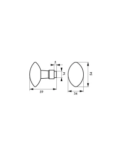Paire de boutons pour porte, carré 6x110mm, 1 portée, laiton poli - THIRARD