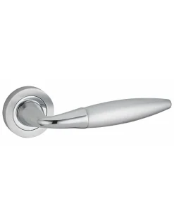Paire de béquilles Arion pour porte, carré 7mm, chromé satiné/chromé brillant - THIRARD
