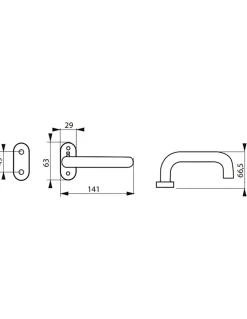 Paire de béquilles arrondies pour porte, carré 7 mm, aspect inox - THIRARD
