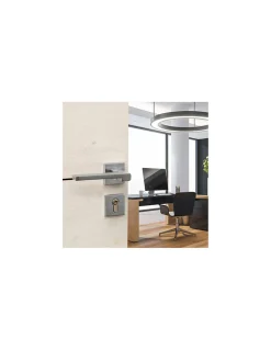Paire de béquilles Ginevra pour porte, carré 7mm, chromé satiné - THIRARD