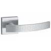 Paire de béquilles Grid pour porte, carré 7mm, chromé satiné - THIRARD
