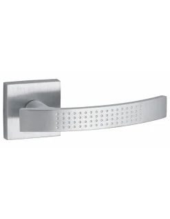 Paire de béquilles Grid pour porte, carré 7mm, chromé satiné - THIRARD