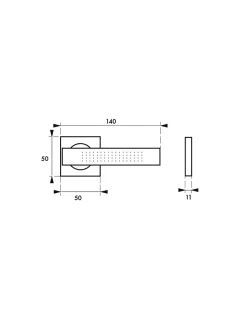 Paire de béquilles Grid pour porte, carré 7mm, chromé satiné - THIRARD