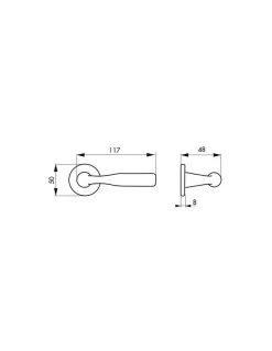 Paire de béquilles Junon pour porte, carré 7mm, nickelé brossé - SP