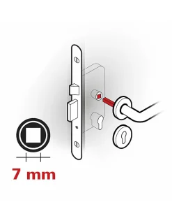 Paire de béquilles Luxor pour porte, carré 7mm, chromé brillant - THIRARD