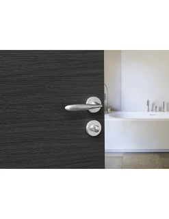 Paire de béquilles Luxor pour porte, carré 7mm, chromé satiné - THIRARD